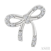 1/10 Ctw Bow Single Cut Diamond Fashion Earrings in Sterling Silver